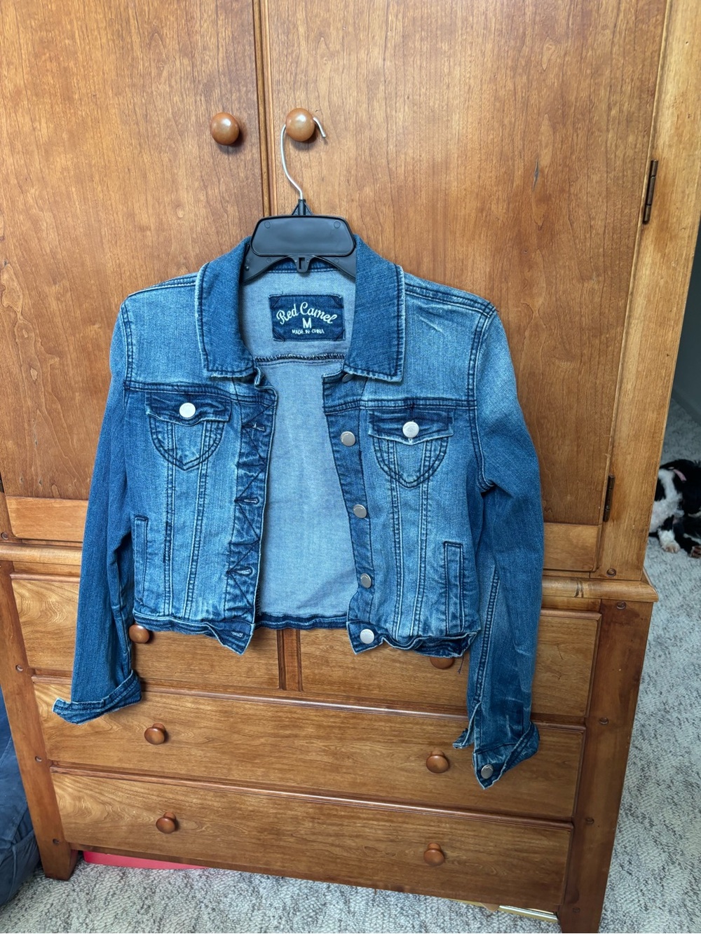Red Camel Distressed Blue Denim Jacket for Girls
